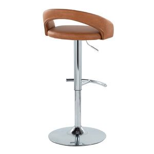 English Elm Adjustable Swivel Barstools Set of 3 PU Leather Seat Chrome Base Kitchen Counter Camel B202S02348