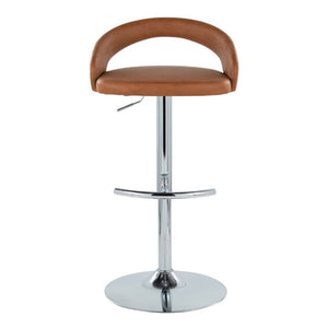 English Elm Adjustable Swivel Barstools Set of 3 PU Leather Seat Chrome Base Kitchen Counter Camel B202S02348