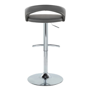 English Elm Adjustable Swivel Barstools Set of 3 PU Leather Seat Chrome Base Kitchen Counter Grey B202S02349