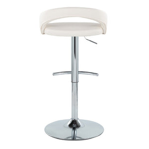 English Elm Adjustable Swivel Barstools Set of 3 Chrome Base PU Leather Kitchen Counter Seating White B202S02350