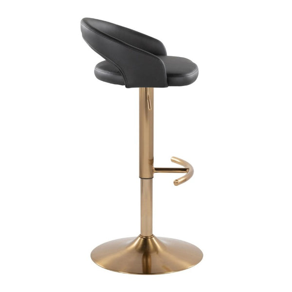 English Elm Adjustable Velvet Swivel Barstools with Gold Base Set of 3 for Kitchen or Home Bar B202S02351