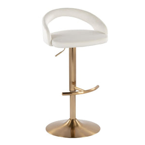 English Elm Adjustable Velvet Swivel Barstools in Glam Gold Base Set of 3 for Counter or Bar B202S02352