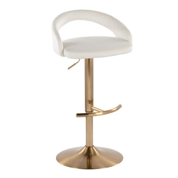 English Elm Adjustable Velvet Swivel Barstools in Glam Gold Base Set of 3 for Counter or Bar B202S02352