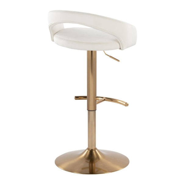 English Elm Adjustable Velvet Swivel Barstools in Glam Gold Base Set of 3 for Counter or Bar B202S02352