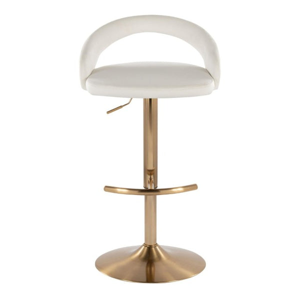 English Elm Adjustable Velvet Swivel Barstools in Glam Gold Base Set of 3 for Counter or Bar B202S02352