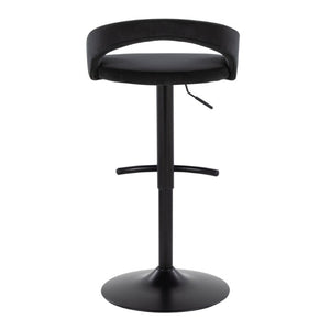 English Elm Adjustable Velvet Swivel Barstools with Pneumatic Lift Black Metal Base Set of 3 B202S02353