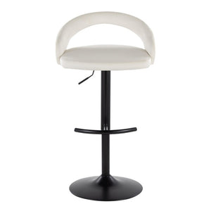 English Elm Adjustable Barstools Set of 3 Woven Fabric Swivel Seats with Black Metal Base White B202S02354