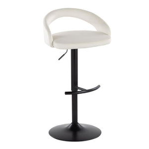 English Elm Adjustable Barstools Set of 3 Woven Fabric Swivel Seats with Black Metal Base White B202S02354