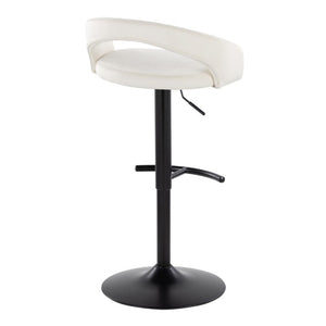 English Elm Adjustable Barstools Set of 3 Woven Fabric Swivel Seats with Black Metal Base White B202S02354