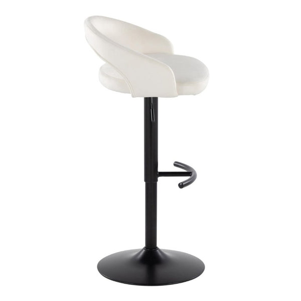 English Elm Adjustable Barstools Set of 3 Woven Fabric Swivel Seats with Black Metal Base White B202S02354