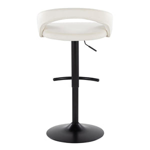 English Elm Adjustable Barstools Set of 3 Woven Fabric Swivel Seats with Black Metal Base White B202S02354