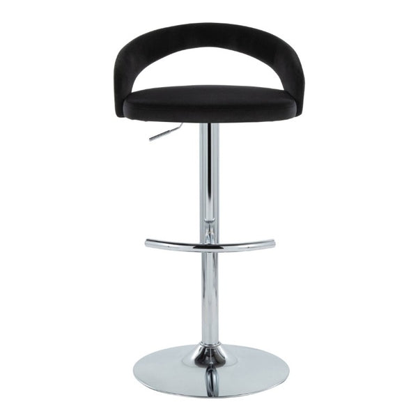English Elm Adjustable Velvet Counter Stools with Chrome Swivel Base for Kitchen Islands Set of 3 B202S02355