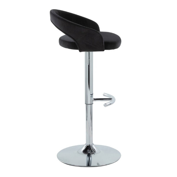 English Elm Adjustable Velvet Counter Stools with Chrome Swivel Base for Kitchen Islands Set of 3 B202S02355