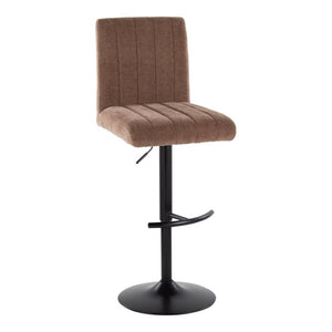 English Elm Contemporary Adjustable Swivel Barstools with Padded Fabric Seats and Black Metal Base Set of 2 B202S02357