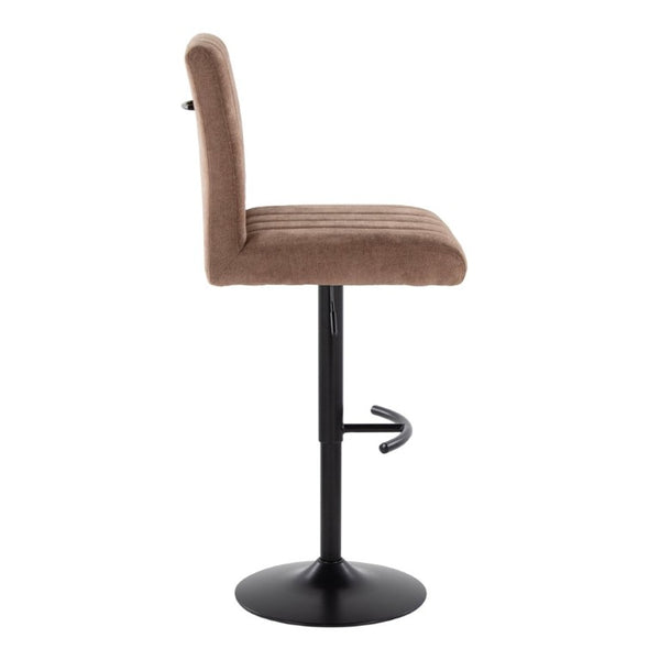 English Elm Contemporary Adjustable Swivel Barstools with Padded Fabric Seats and Black Metal Base Set of 2 B202S02357