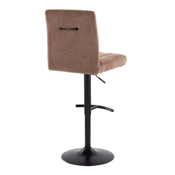 English Elm Contemporary Adjustable Swivel Barstools with Padded Fabric Seats and Black Metal Base Set of 2 B202S02357