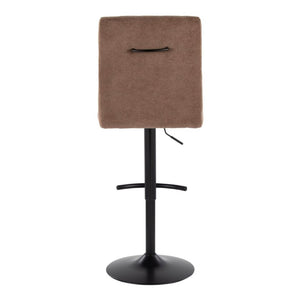 English Elm Contemporary Adjustable Swivel Barstools with Padded Fabric Seats and Black Metal Base Set of 2 B202S02357