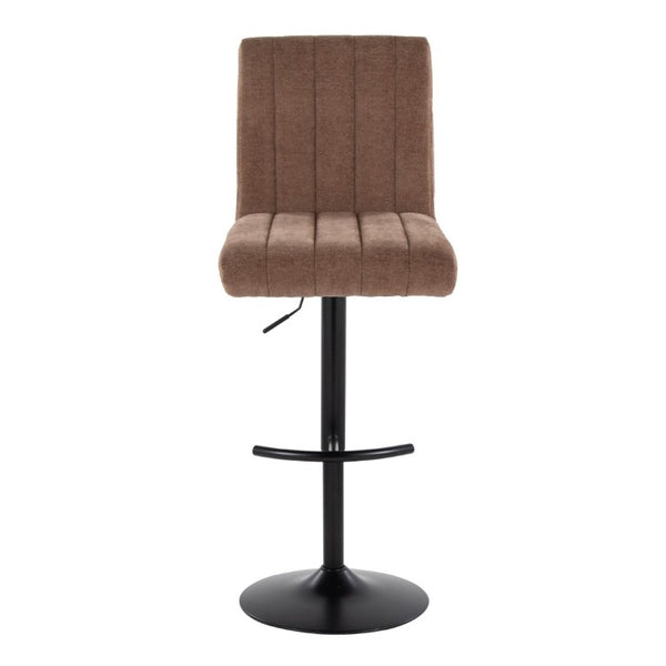 English Elm Contemporary Adjustable Swivel Barstools with Padded Fabric Seats and Black Metal Base Set of 2 B202S02357