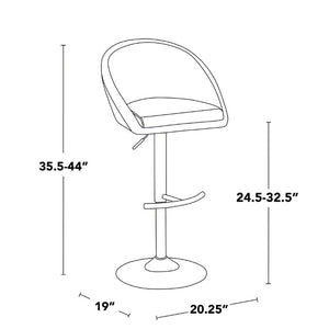 English Elm Highback Wingback Barstools with Gold Base Swivel Adjustable Kitchen Island Seating Set of 2 Cream B202S02360