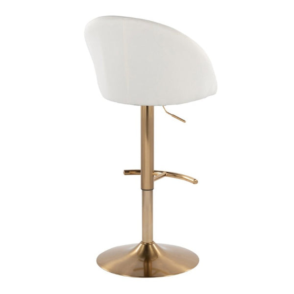 English Elm Highback Wingback Barstools with Gold Base Swivel Adjustable Kitchen Island Seating Set of 2 Cream B202S02360