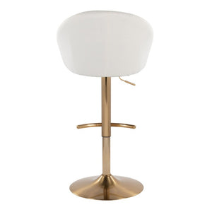 English Elm Highback Wingback Barstools with Gold Base Swivel Adjustable Kitchen Island Seating Set of 2 Cream B202S02360
