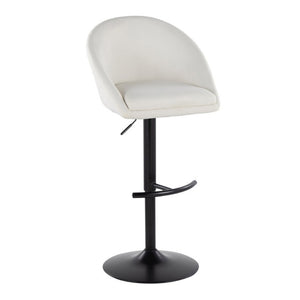 English Elm Highback Swivel Barstools Adjustable Height Cream Upholstered Seat Matte Black Base Set Cream B202S02362