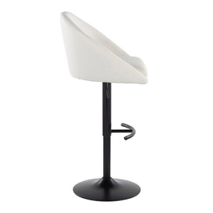 English Elm Highback Swivel Barstools Adjustable Height Cream Upholstered Seat Matte Black Base Set Cream B202S02362