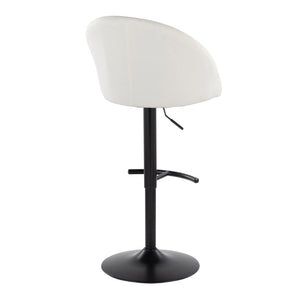 English Elm Highback Swivel Barstools Adjustable Height Cream Upholstered Seat Matte Black Base Set Cream B202S02362