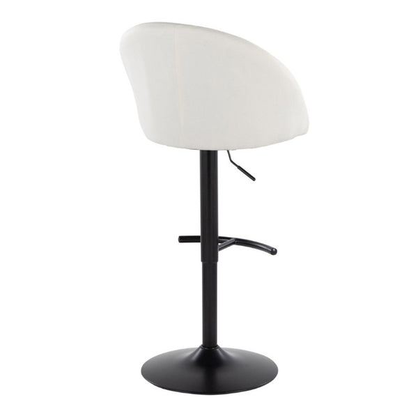 English Elm Highback Swivel Barstools Adjustable Height Cream Upholstered Seat Matte Black Base Set Cream B202S02362