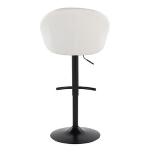 English Elm Highback Swivel Barstools Adjustable Height Cream Upholstered Seat Matte Black Base Set Cream B202S02362