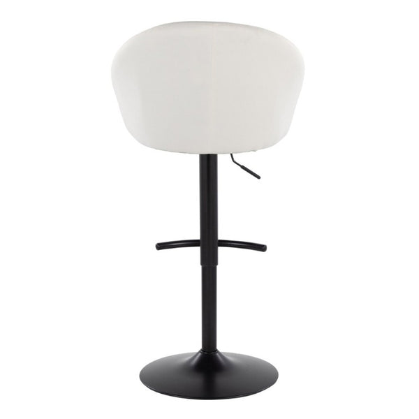 English Elm Highback Swivel Barstools Adjustable Height Cream Upholstered Seat Matte Black Base Set Cream B202S02362