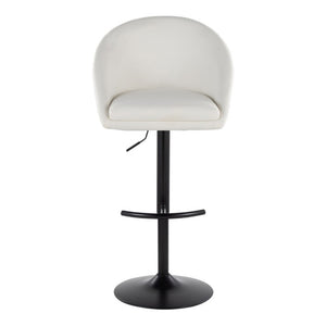 English Elm Highback Swivel Barstools Adjustable Height Cream Upholstered Seat Matte Black Base Set Cream B202S02362