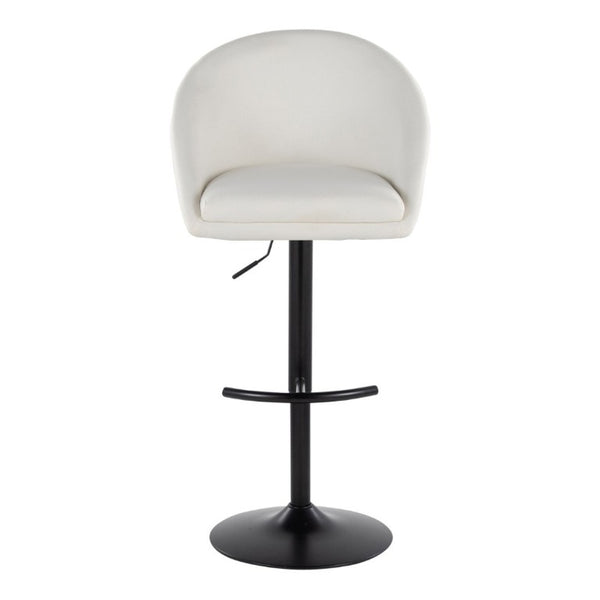 English Elm Highback Swivel Barstools Adjustable Height Cream Upholstered Seat Matte Black Base Set Cream B202S02362