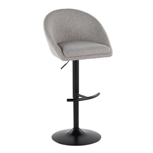 English Elm Highback Swivel Barstools Adjustable Height Cream Upholstered Seat Matte Black Base Set Gray B202S02363