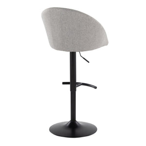 English Elm Highback Swivel Barstools Adjustable Height Cream Upholstered Seat Matte Black Base Set Gray B202S02363