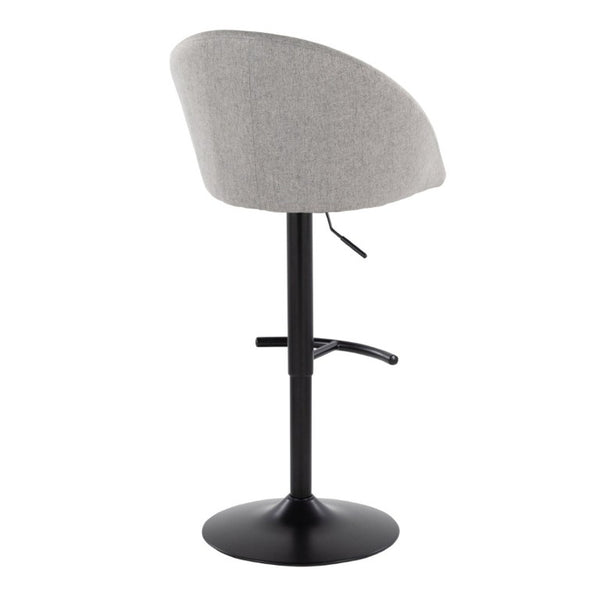 English Elm Highback Swivel Barstools Adjustable Height Cream Upholstered Seat Matte Black Base Set Gray B202S02363