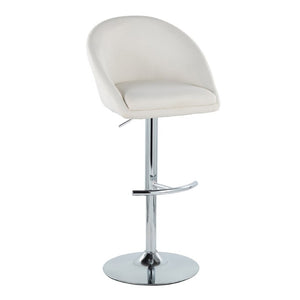 English Elm Highback Adjustable Barstools with Chrome Base and Padded Seats for Kitchen Islands Set of 2 Cream B202S02364