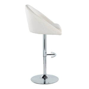 English Elm Highback Adjustable Barstools with Chrome Base and Padded Seats for Kitchen Islands Set of 2 Cream B202S02364