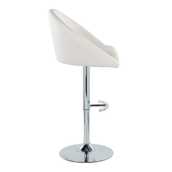 English Elm Highback Adjustable Barstools with Chrome Base and Padded Seats for Kitchen Islands Set of 2 Cream B202S02364