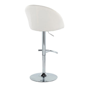 English Elm Highback Adjustable Barstools with Chrome Base and Padded Seats for Kitchen Islands Set of 2 Cream B202S02364