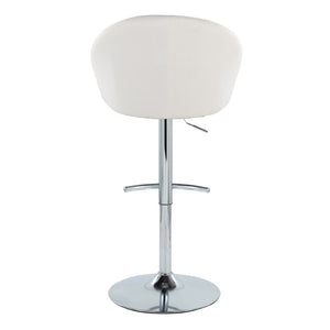 English Elm Highback Adjustable Barstools with Chrome Base and Padded Seats for Kitchen Islands Set of 2 Cream B202S02364