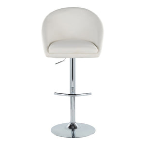 English Elm Highback Adjustable Barstools with Chrome Base and Padded Seats for Kitchen Islands Set of 2 Cream B202S02364