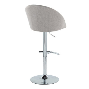 English Elm Highback Adjustable Barstools with Chrome Base and Padded Seats for Kitchen Islands Set of 2 Gray B202S02365