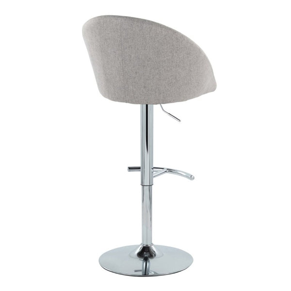 English Elm Highback Adjustable Barstools with Chrome Base and Padded Seats for Kitchen Islands Set of 2 Gray B202S02365