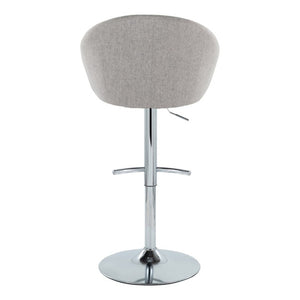 English Elm Highback Adjustable Barstools with Chrome Base and Padded Seats for Kitchen Islands Set of 2 Gray B202S02365
