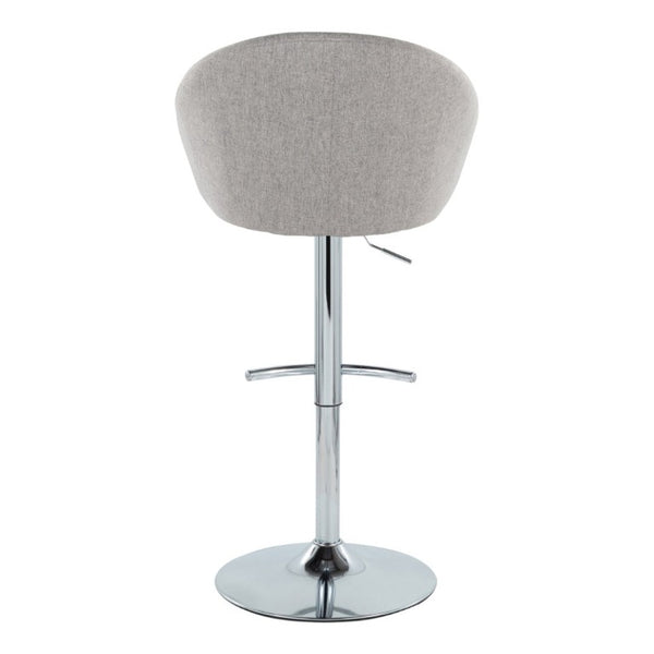 English Elm Highback Adjustable Barstools with Chrome Base and Padded Seats for Kitchen Islands Set of 2 Gray B202S02365