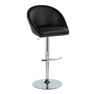 English Elm Highback Adjustable Barstools with Chrome Base and PU Leather Seat for Kitchen Island Black B202S02370