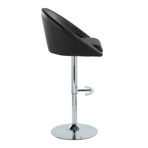 English Elm Highback Adjustable Barstools with Chrome Base and PU Leather Seat for Kitchen Island Black B202S02370