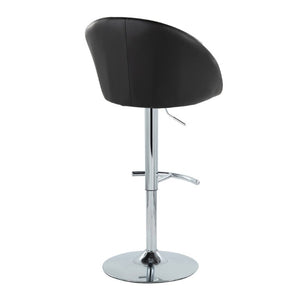 English Elm Highback Adjustable Barstools with Chrome Base and PU Leather Seat for Kitchen Island Black B202S02370