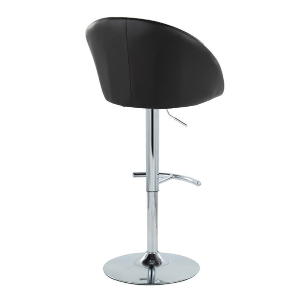 English Elm Highback Adjustable Barstools with Chrome Base and PU Leather Seat for Kitchen Island Black B202S02370